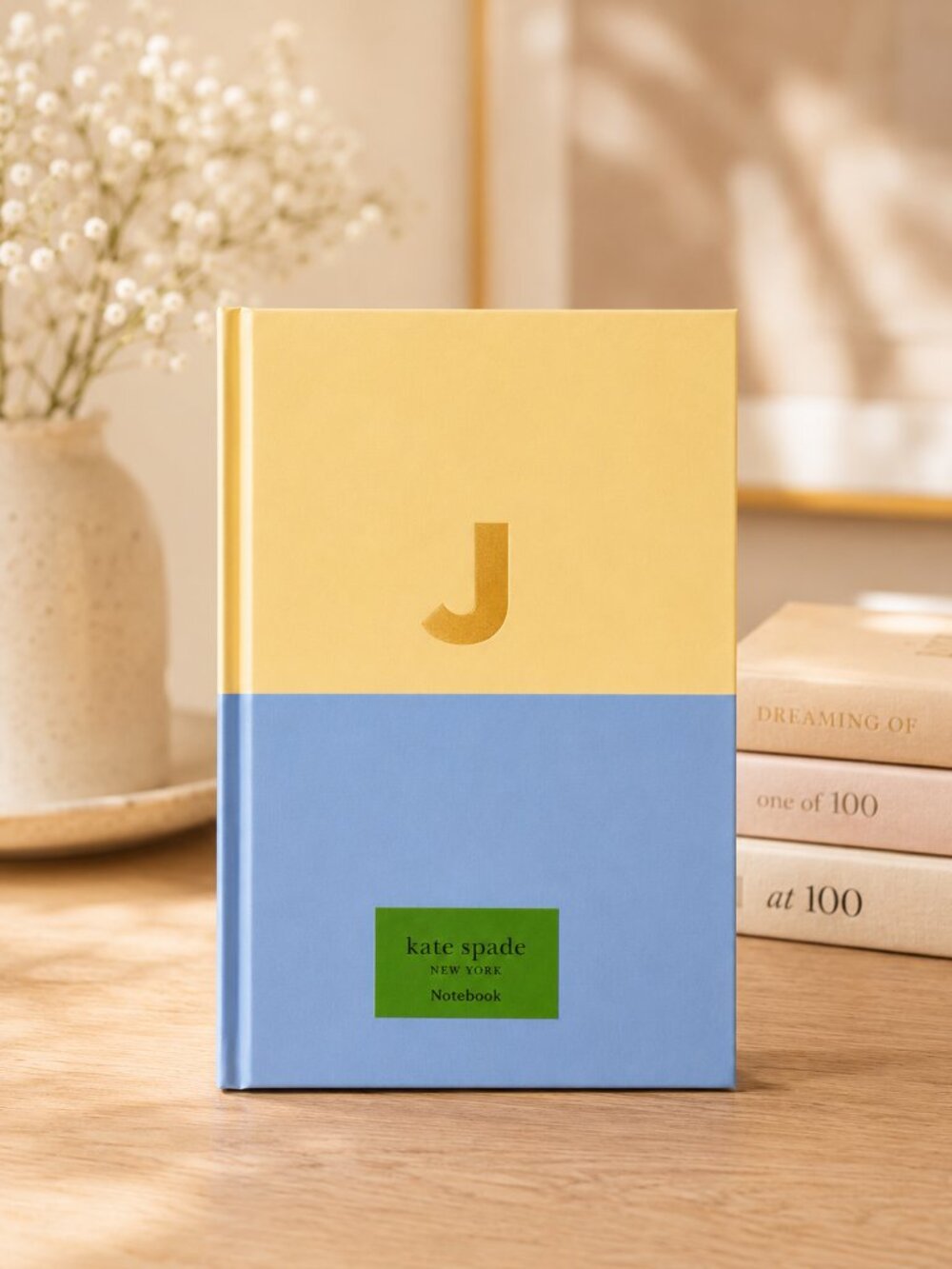 Kate Spade New York Colorblock “J” Hardcover Notebook Journal 200 Pages NEW